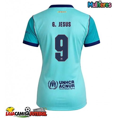 Camisa de Futebol Barcelona Gabriel Jesus #9 Equipamento Alternativo Mulheres 2026-27 Manga Curta